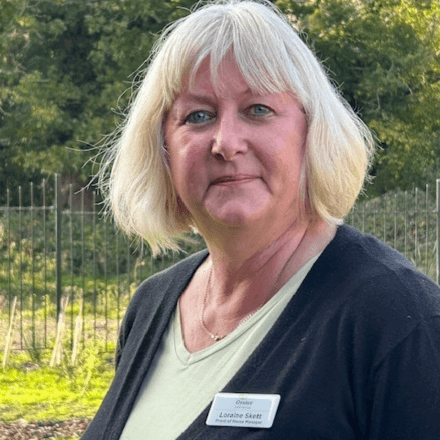 Loraine Skett Headshot Front of House Furze Field Manor